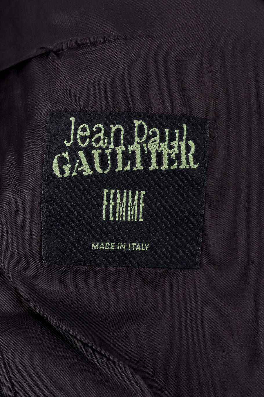 Jean Paul Gaultier Femme Piercing & Chain Blazer signature label closeup @recessla