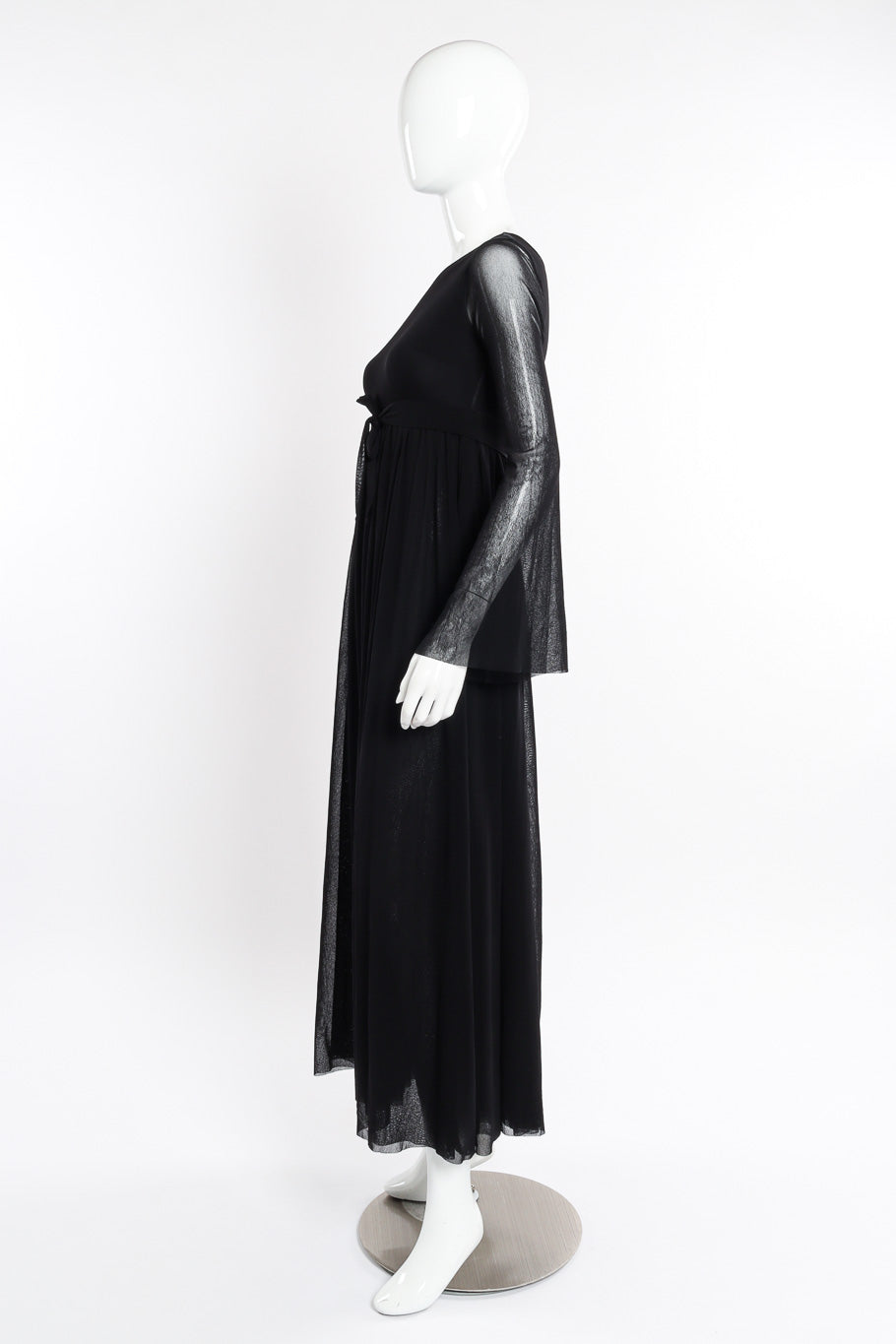 Jean Paul Gaultier Soleil One Shoulder Mesh Dress side view on mannequin @recessla