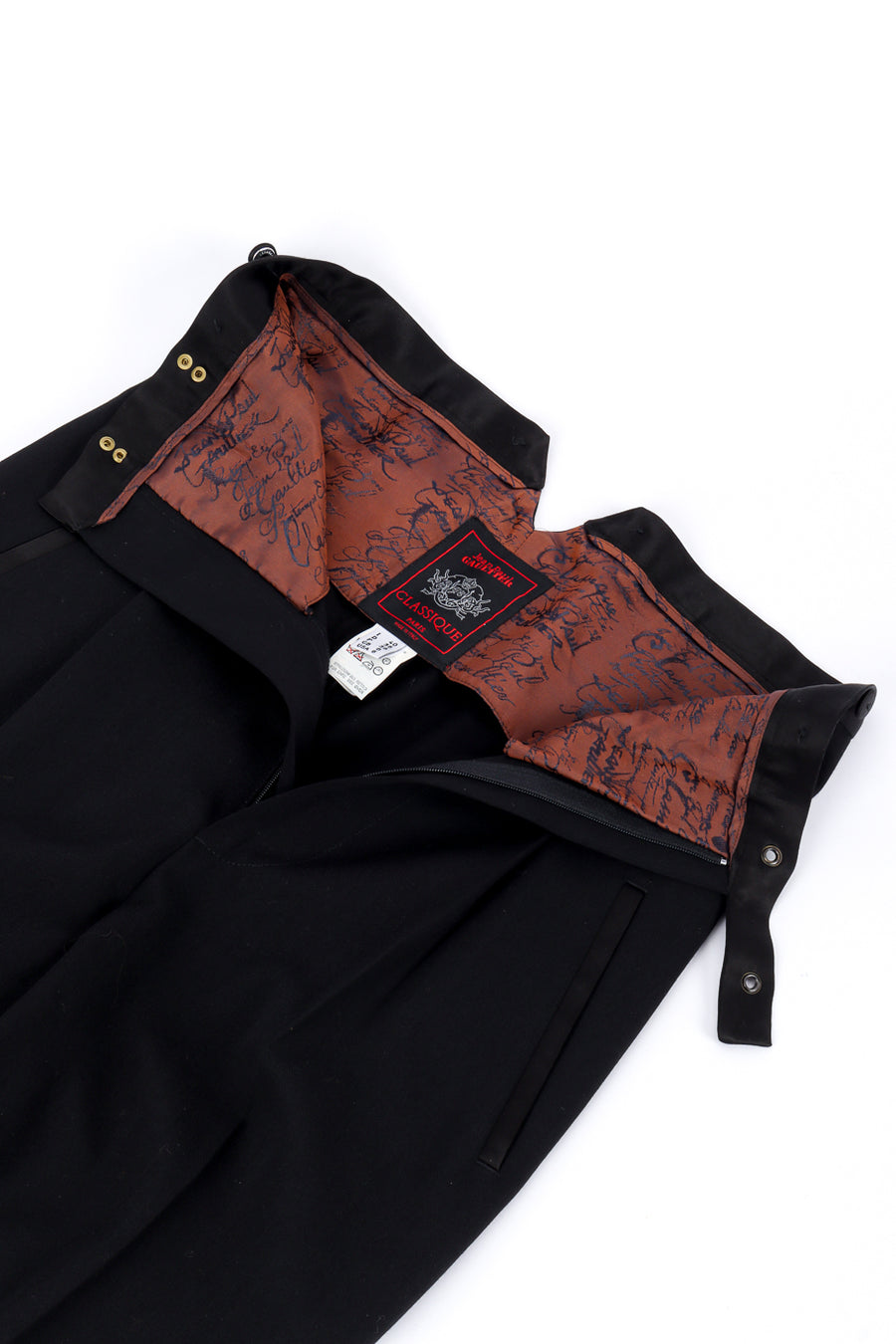 Vintage Jean Paul Gaultier Wide Leg Wool Suspender Pant – Recess Vintage Jean Paul Gaultier Wide Leg Wool Suspender Pant – Recess