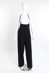 Wide Leg Wool Suspender Pant by Jean Paul Gaultier on mannequin @recessla