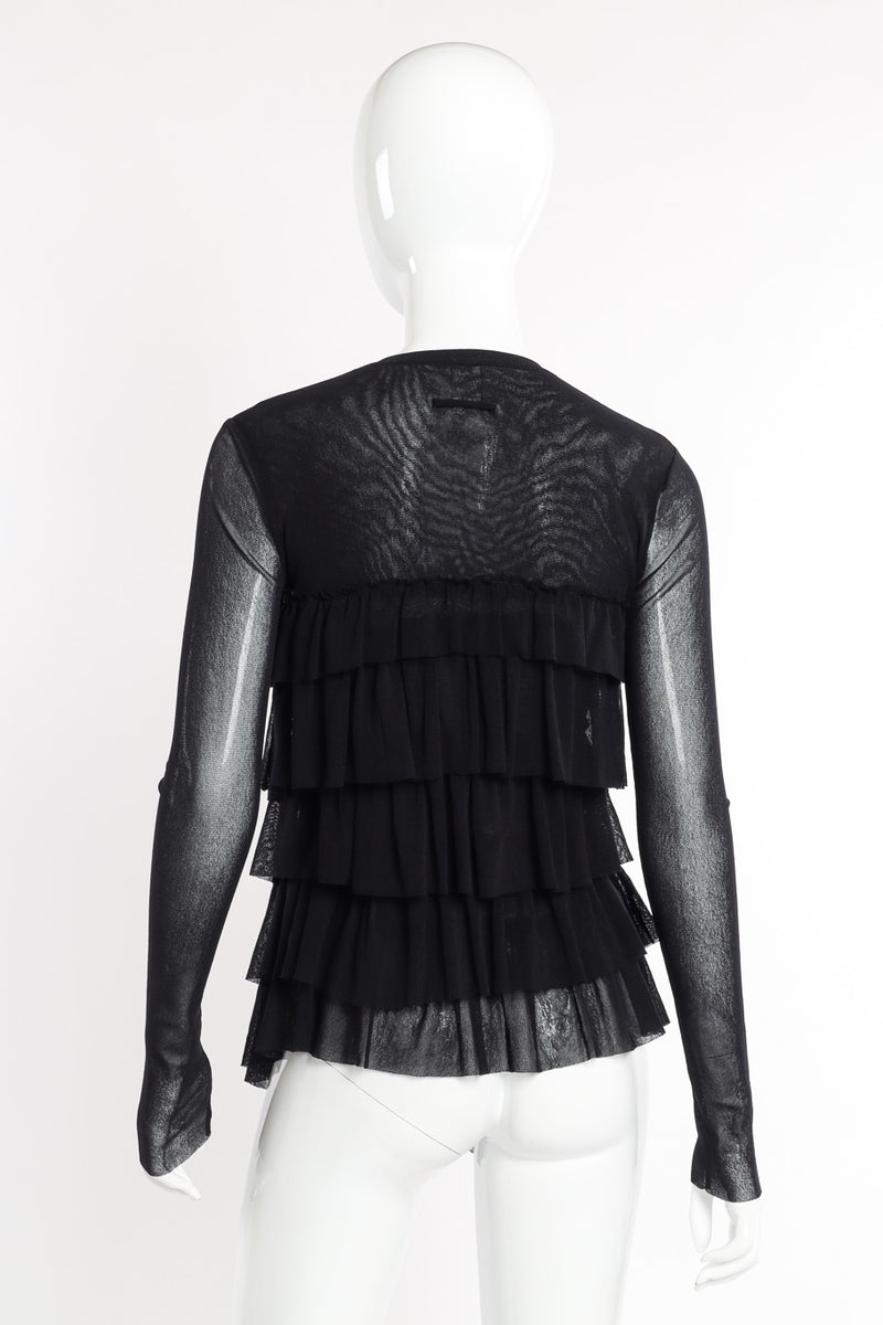 Jean Paul Gaultier Tiered Ruffle Mesh Cardigan back view on mannequin @recessla