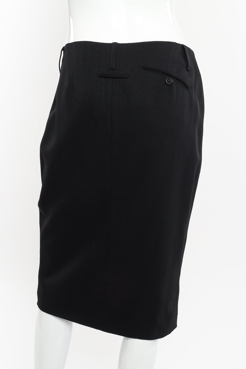 Vintage Jean Paul Gaultier Femme Wool Pencil Skirt back on mannequin closeup @recessla