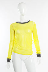 Jean Paul Gaultier Neon Mesh Long Sleeve front view on mannequin @Recessla