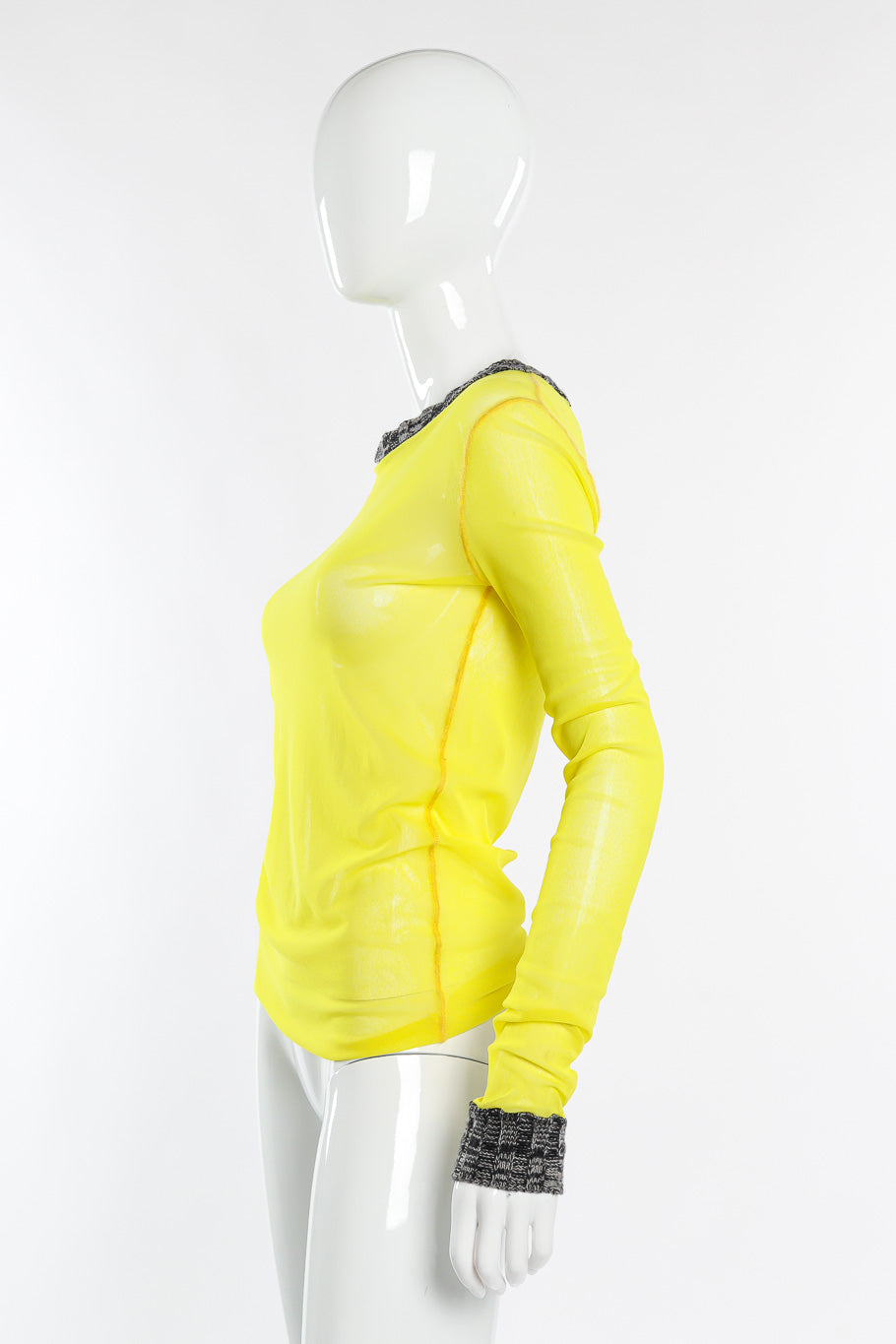 Jean Paul Gaultier Neon Mesh Long Sleeve side view on mannequin @Recessla