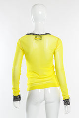 Jean Paul Gaultier Neon Mesh Long Sleeve back view on mannequin @Recessla