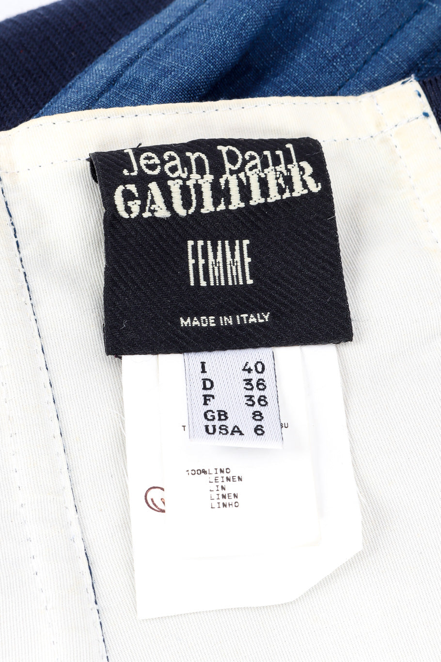 Pleated corset skirt by Jean Paul Gaultier flat lay label @recessla