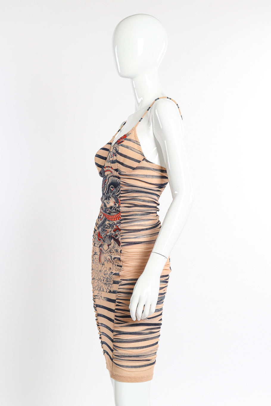 Jean Paul Gaultier 2012 S/S Soleil Tattoo Dress on mannequin side @recessla