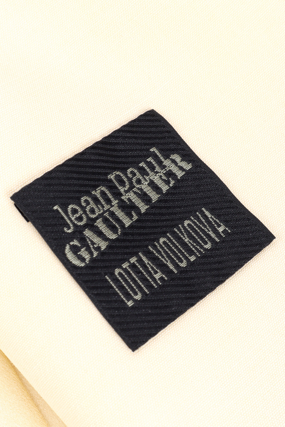 Jean Paul Gaultier Open Back Blazer signature label closeup @recessla