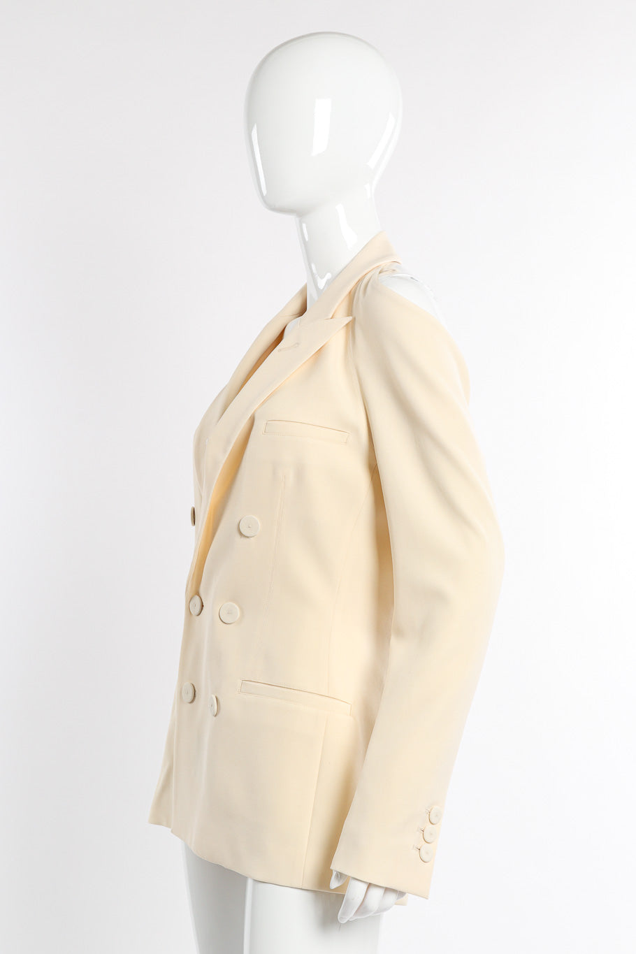 Jean Paul Gaultier Open Back Blazer side on mannequin @recessla