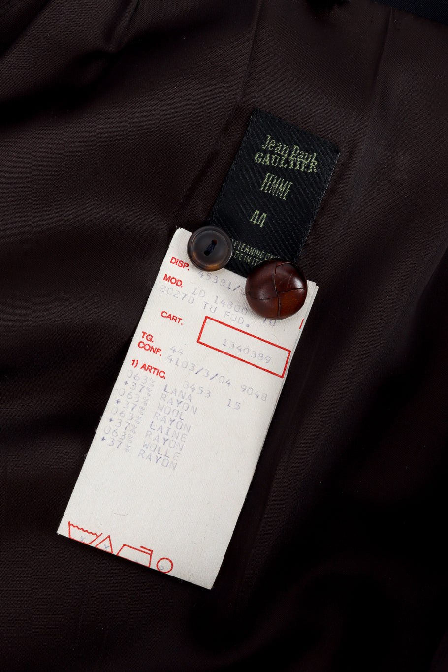 Jean Paul Gaultier Femme Fur Trim Flight Suit signature label and tag @recessla