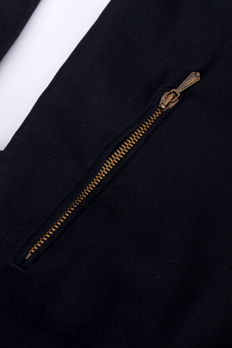 Jean Paul Gaultier Femme Fur Trim Flight Suit zipper pocket closeup @recessla