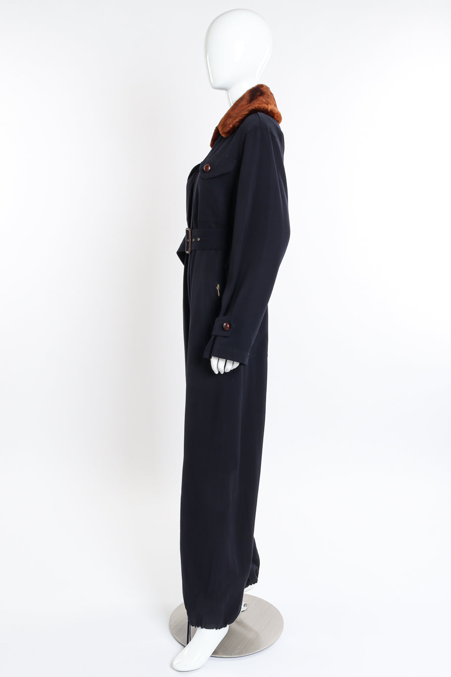 Jean Paul Gaultier Femme Fur Trim Flight Suit side on mannequin @recessla