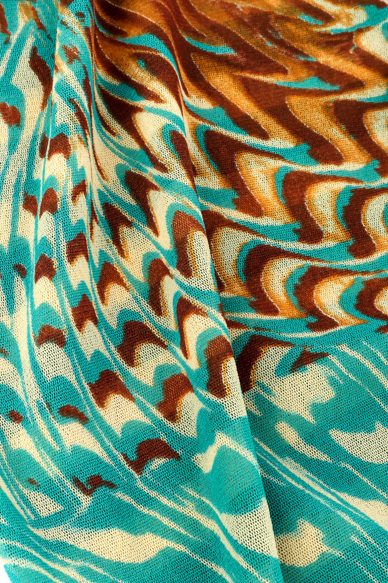 Vintage Jean Paul Gaultier Soleil Sea Scape Print Mesh Pants marbling print closeup @Recessla