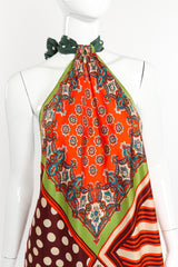 Silk Halter Scarf Wrap Top by Jean Paul Gaultier on mannequin chest close @recessla