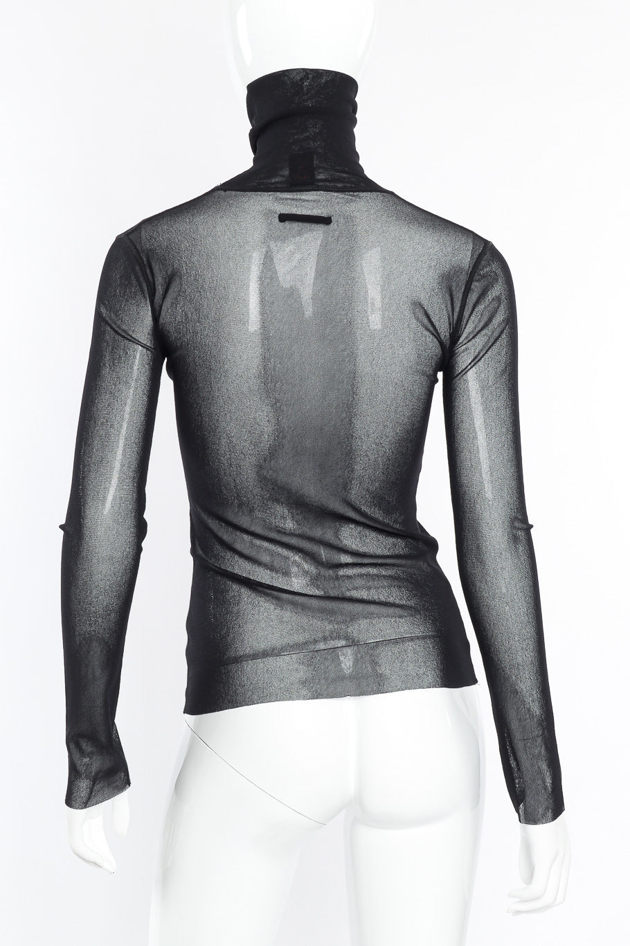 Vintage Jean Paul Gaultier Soleil Mesh Turtleneck back view on mannequin @Recessla