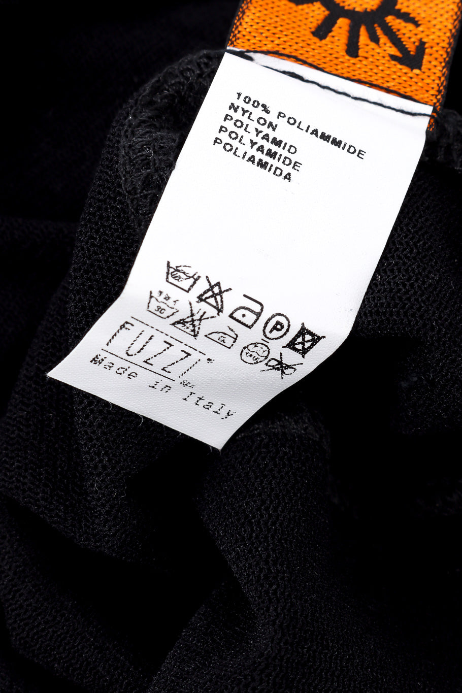 Vintage Jean Paul Gaultier Soleil Mesh Turtleneck fabric content label closeup @Recessla
