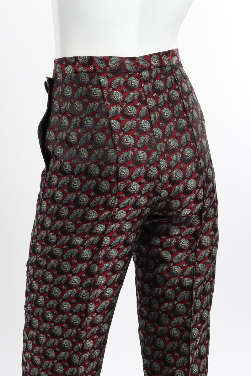 Vintage Jean Paul Gaultier Paisley Brocade Pant back view on mannequin closeup @recessla