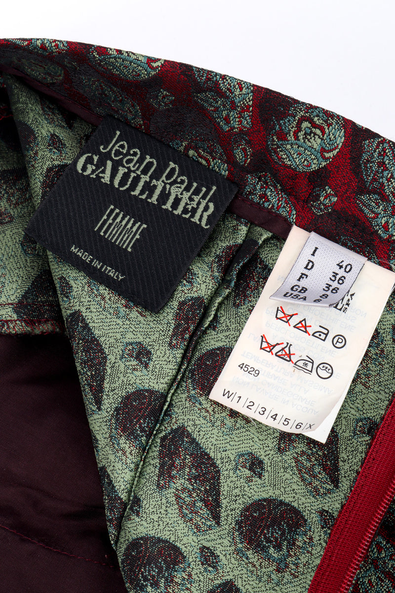 Vintage Jean Paul Gaultier Paisley Brocade Pant signature label @recessla
