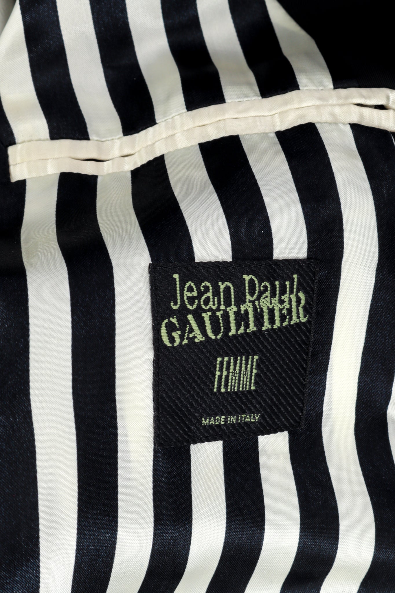 Vintage Jean Paul Gaultier Femme Scallop Pocket Jacket label @recess la