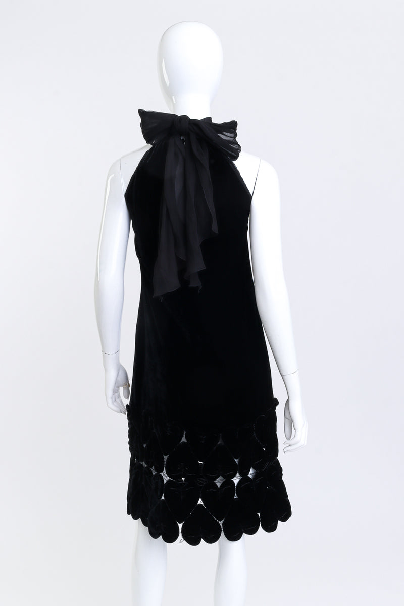 Vintage Jean Paul Gaultier Femme Velvet Hearts Halter Dress back on mannequin @recess la