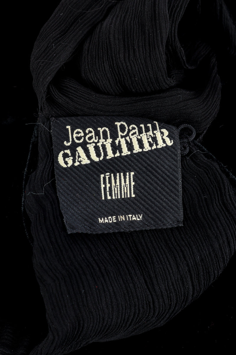 Vintage Jean Paul Gaultier Femme Velvet Hearts Halter Dress label @recess la