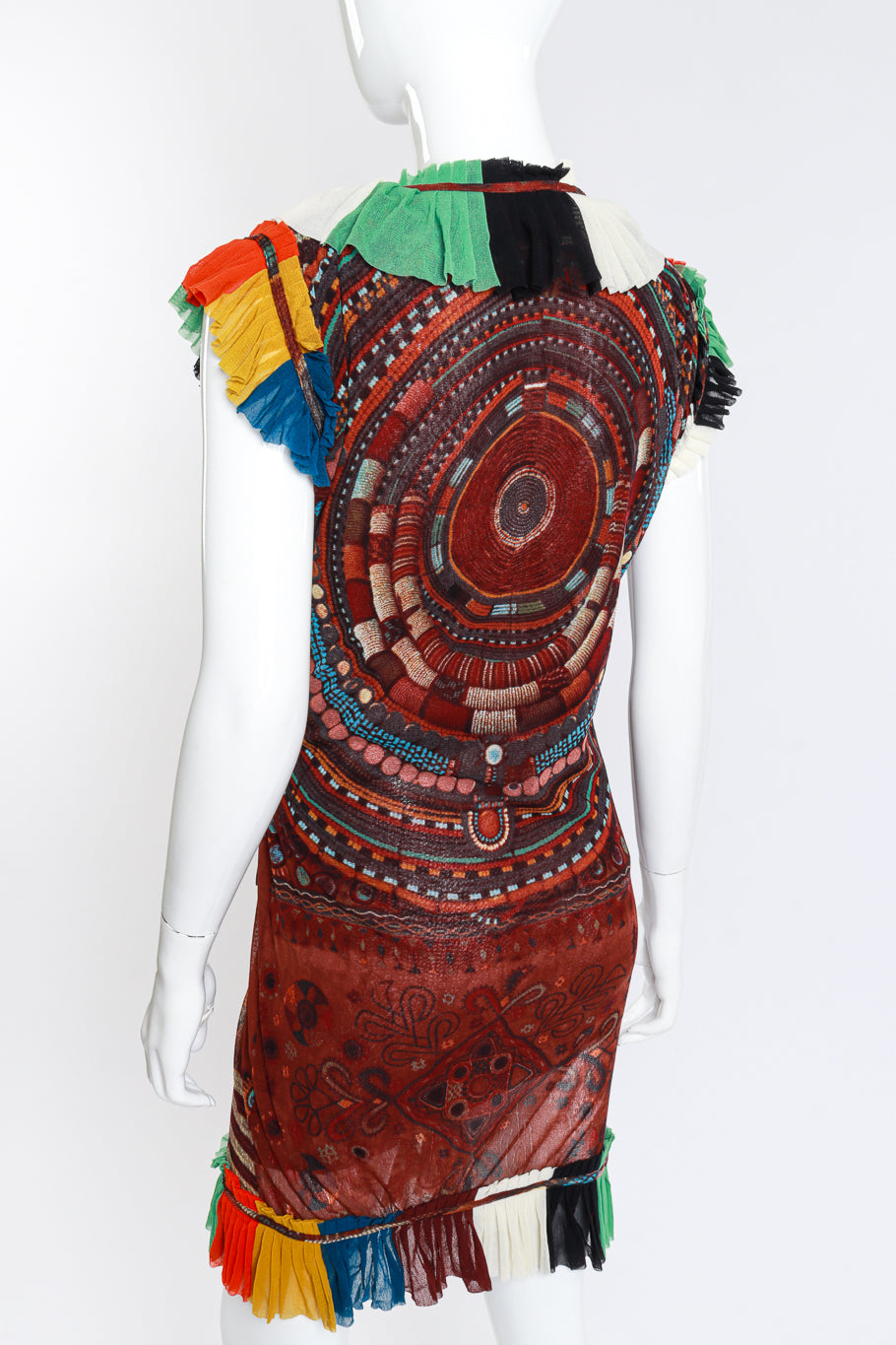 Gaultier Ruffle Tribal Wrap Dress back on mannequin @RECESS LA