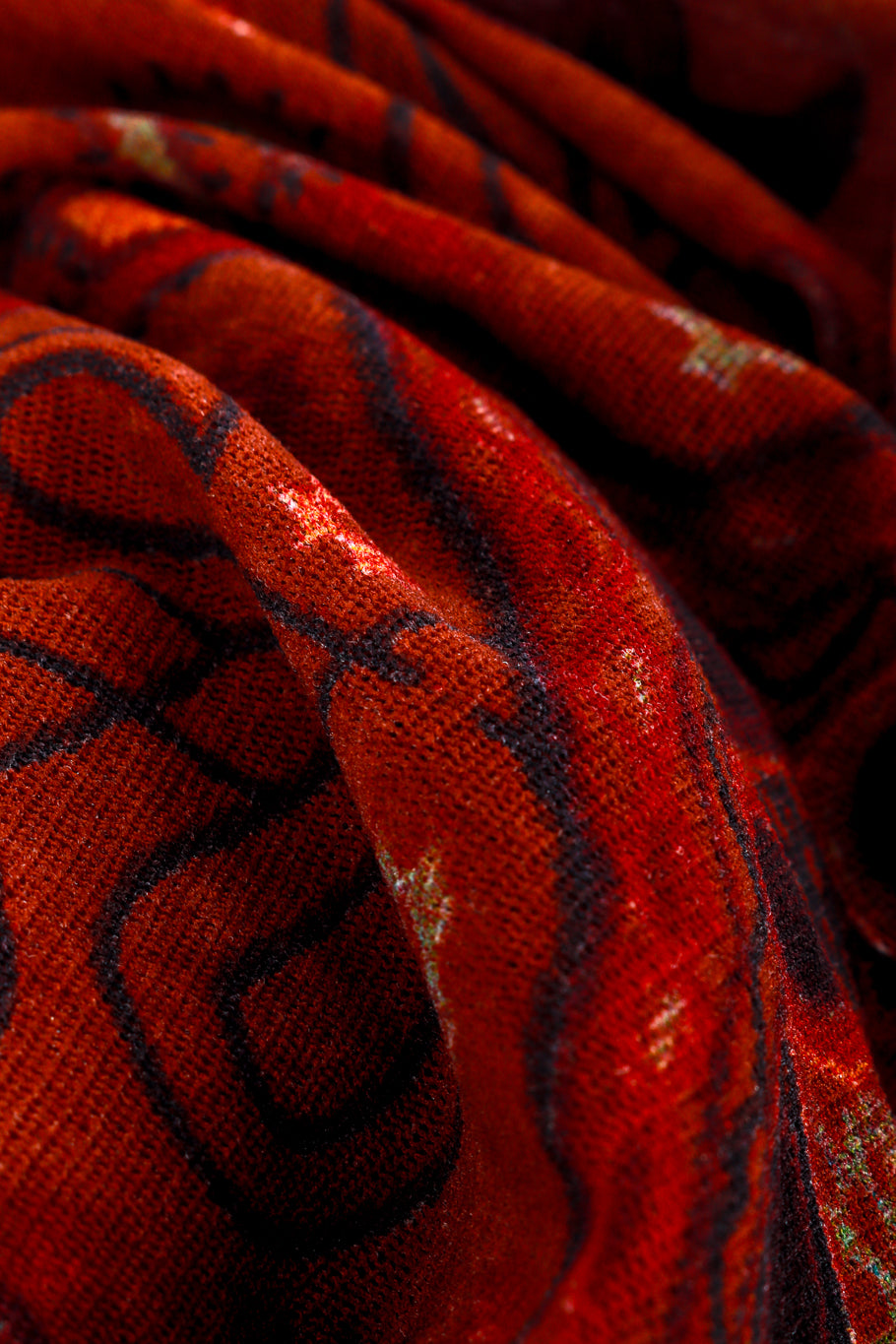 Gaultier Ruffle Tribal Wrap Dress fabric detail @RECESS LA
