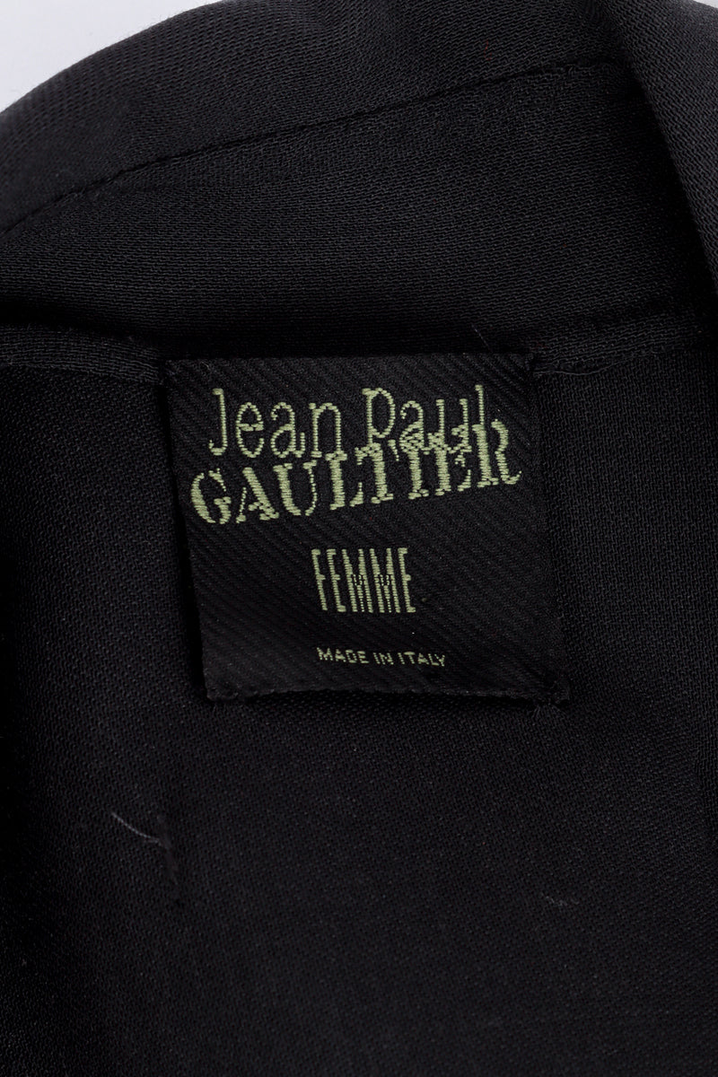 Jean Paul Gaultier Double Breasted Wool Swing Coat label @RECESS LA