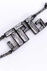 Jean Paul Gaultier Clear Baguette Crystal Logo Belt detail @recess la