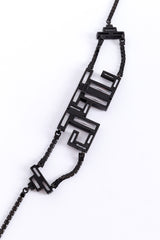 Jean Paul Gaultier Clear Baguette Crystal Logo Belt back detail @recess la