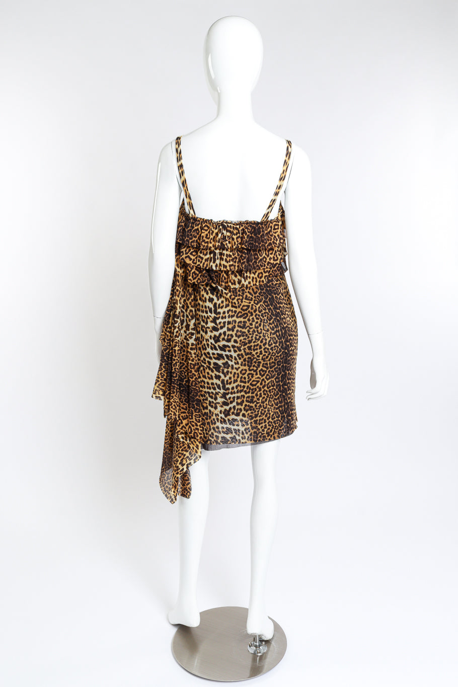 Gaultier Leopard Print Ruffle Dress back on mannequin @RECESS LA