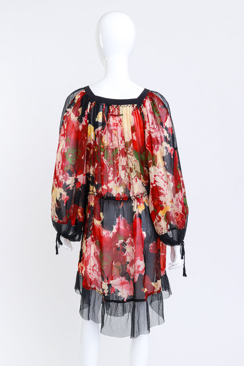 Vintage Jean Paul Gaultier Femme Floral Balloon Sleeve Dress II back on mannequin @recess la