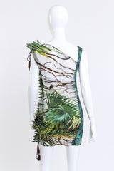 Jean Paul Gaultier Femme Pleated Palm Print Dress back on mannequin @recess la