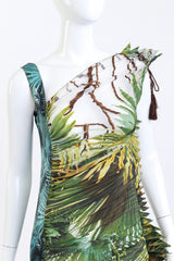 Jean Paul Gaultier Femme Pleated Palm Print Dress front on mannequin closeup @recess la