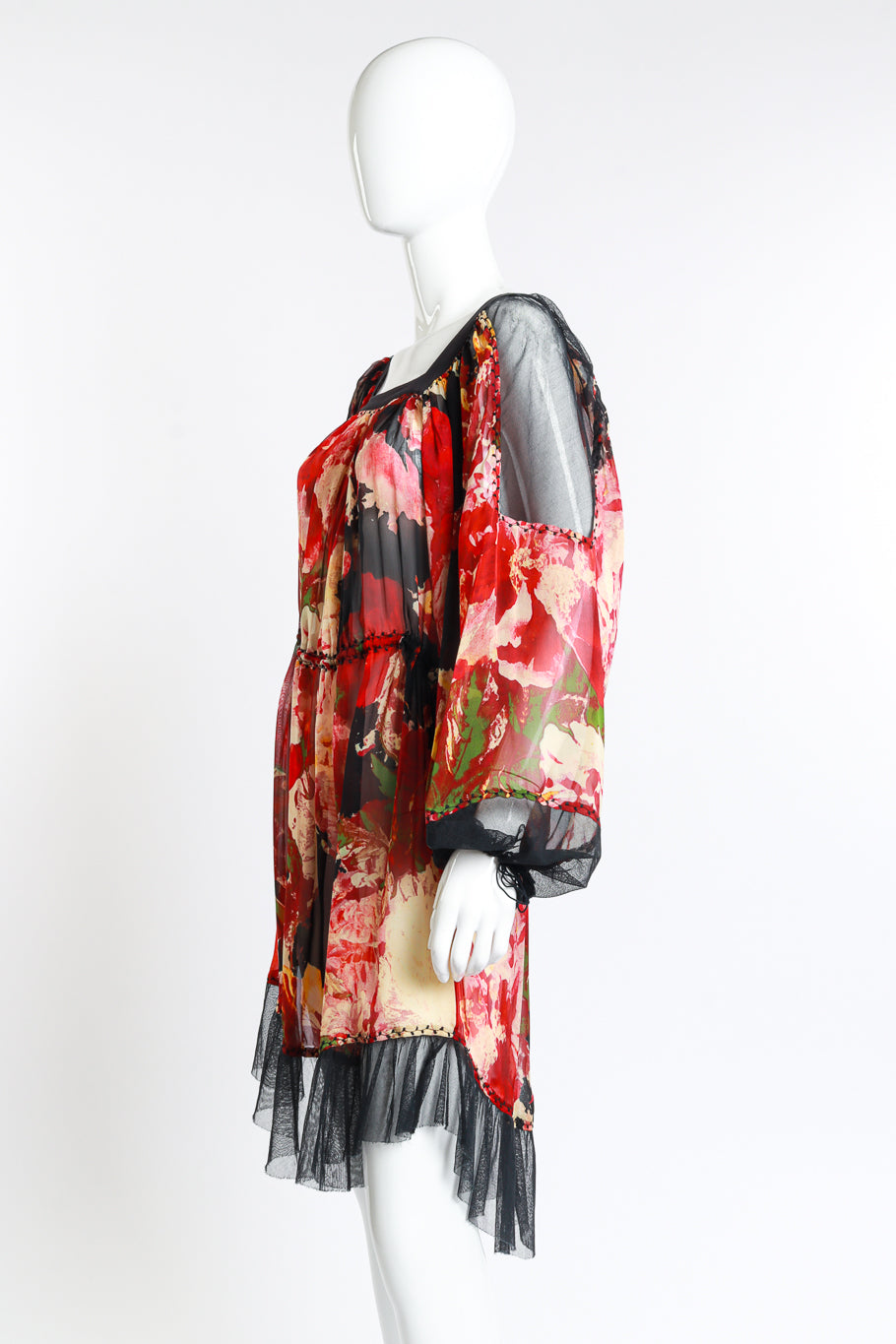 JPG Floral Balloon Sleeve Dress side mannequin @RECESS LA