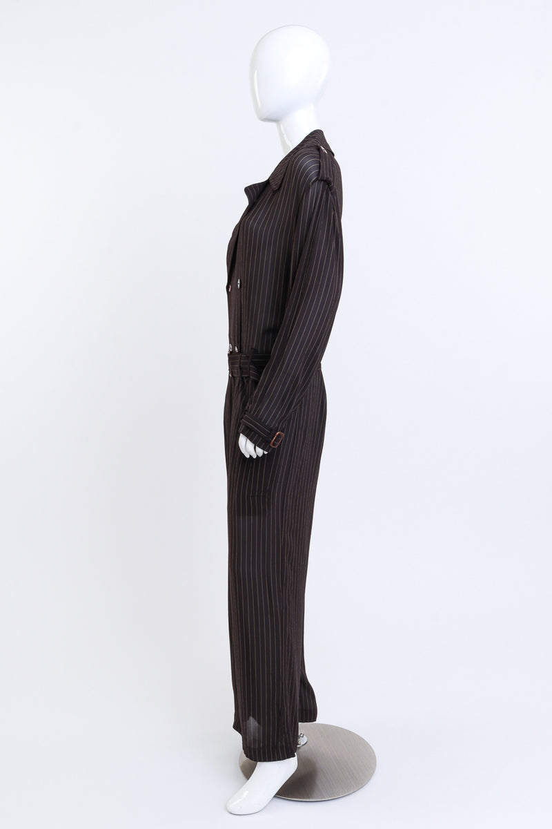 Jean Paul Gaultier Pinstripe Palazzo Jumpsuit on mannequin @RECESS LA