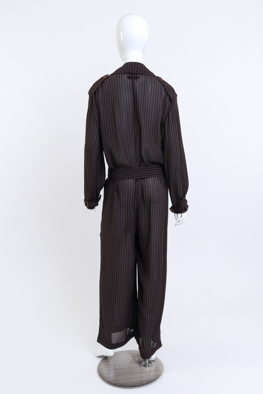 Jean Paul Gaultier Pinstripe Palazzo Jumpsuit on mannequin @RECESS LA