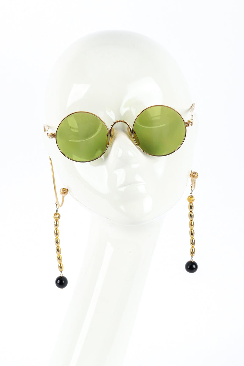 Jean Paul Gaultier Bottle Green Bead Drop Arm Sunglasses on mannequin @RECESS LA
