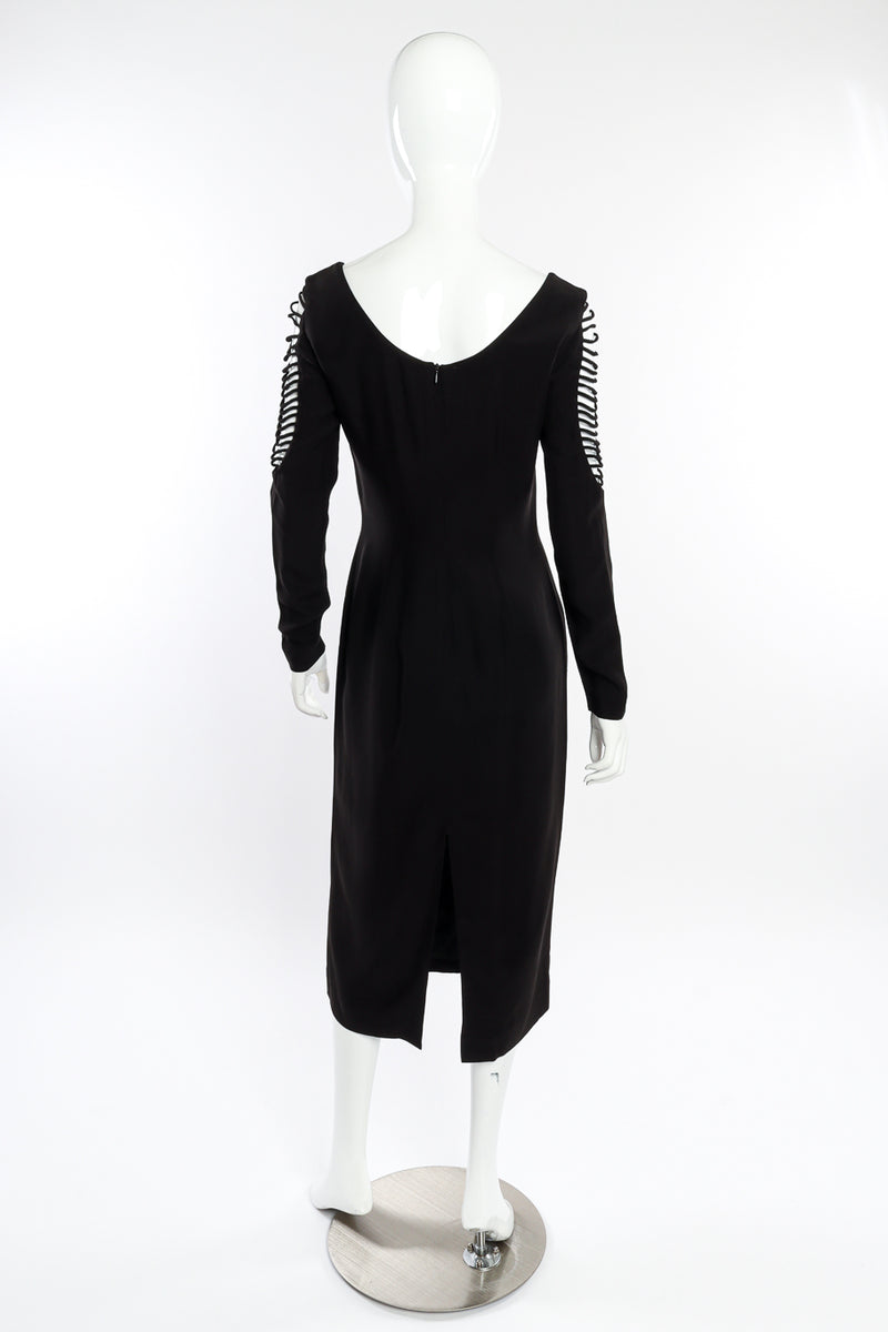 Vintage Sophie Sitbon Lattice Sleeve Sheath Dress back on mannequin @recessla