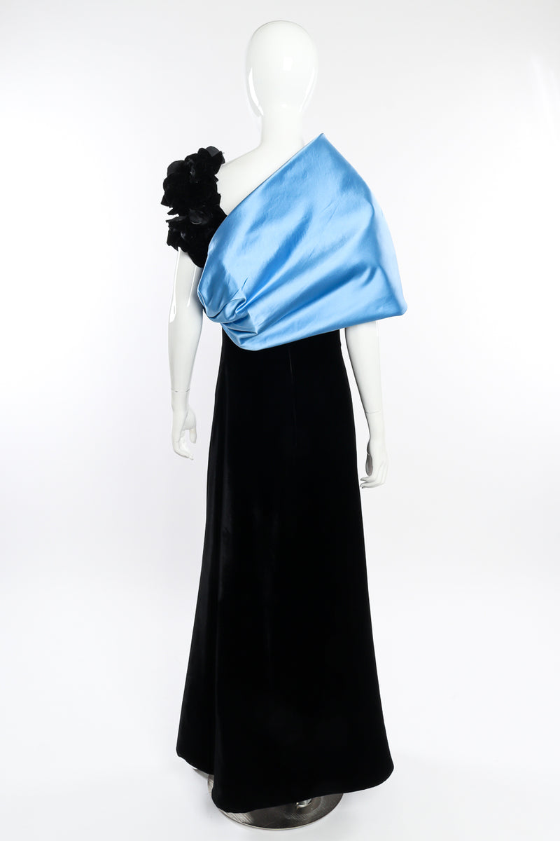 Vintage Jacqueline de Ribes Silk Shoulder Wrap Gown back on mannequin @recessla