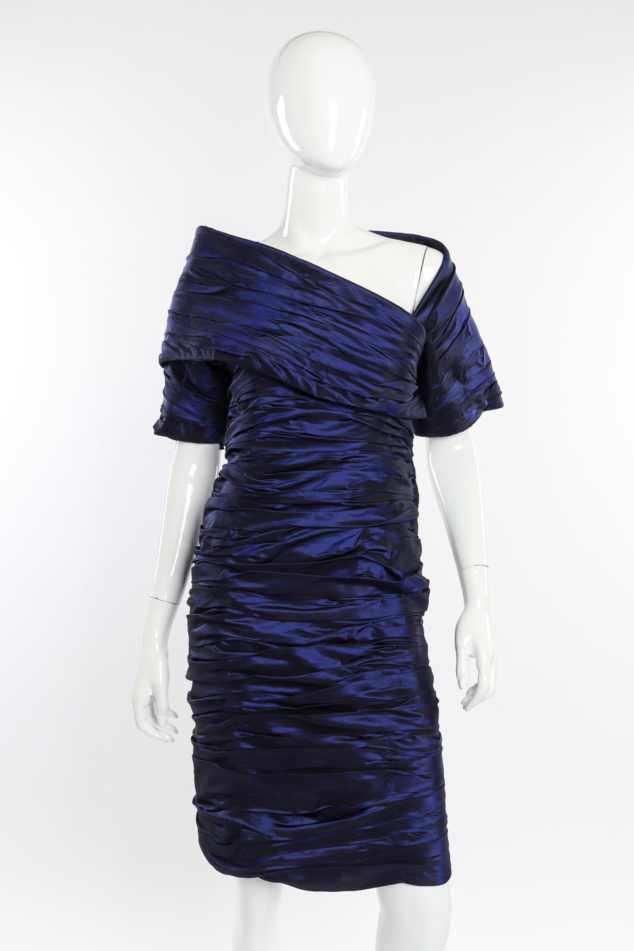 Vintage Jacqueline de Ribes Taffeta Wrap Dress front on mannequin @recessla