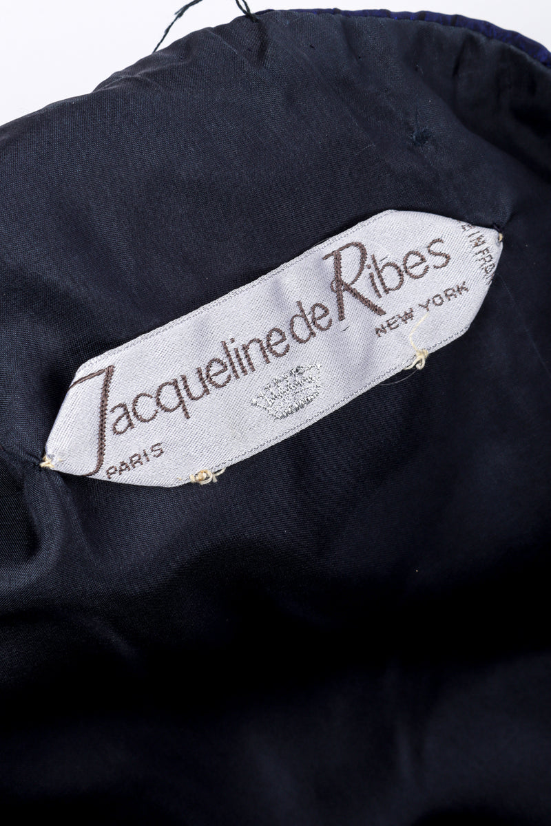 Vintage Jacqueline de Ribes Taffeta Wrap Dress signature label closeup @recessla