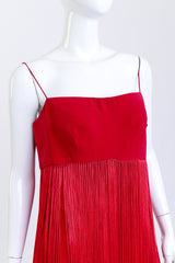 Vintage Jacques Fath Strappy Fringe Waist Dress & Scarf Set dress only front on manenquin closeup @recess la