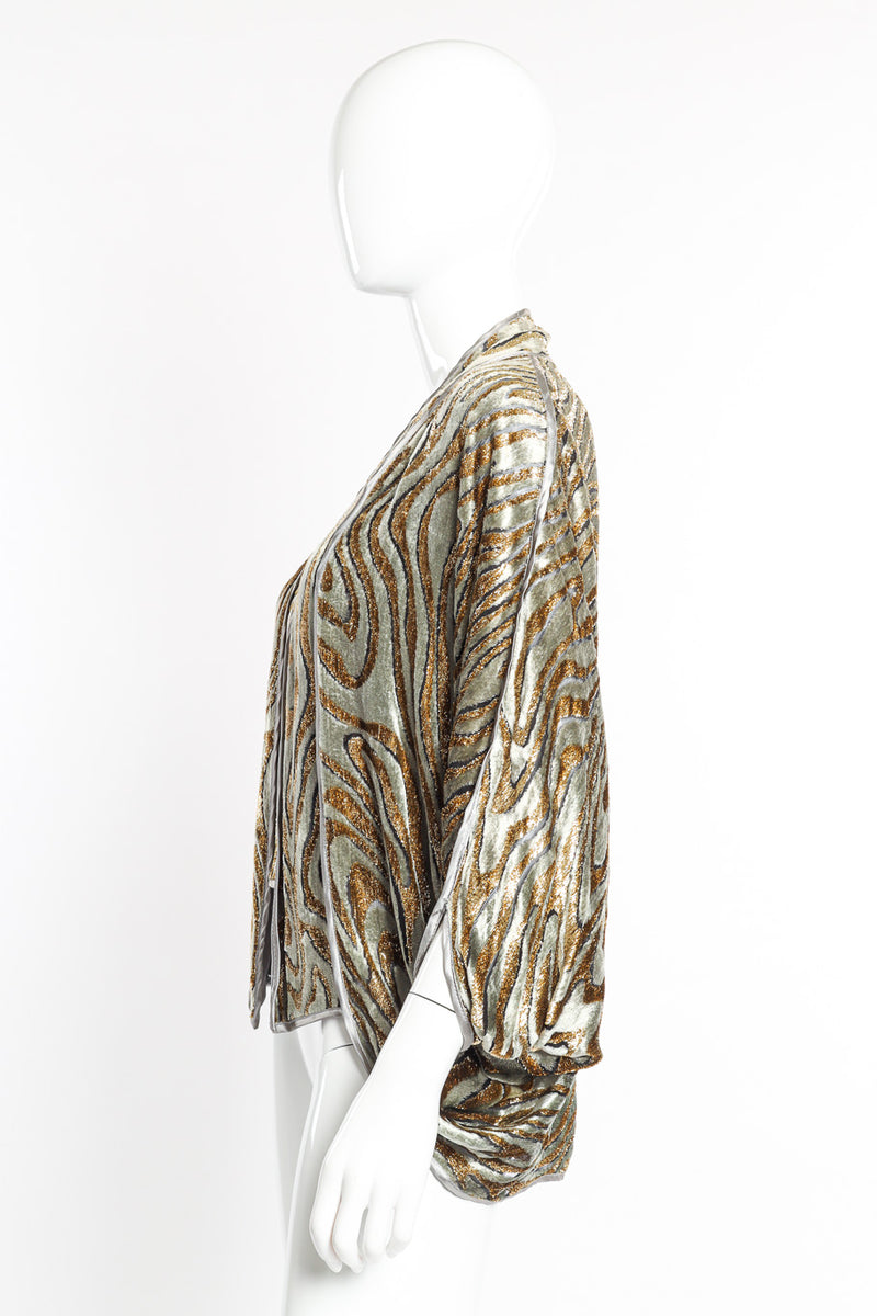 Vintage Janice Wainwright Metallic Burnout Jacket and Tank Set side on mannequin @recessla