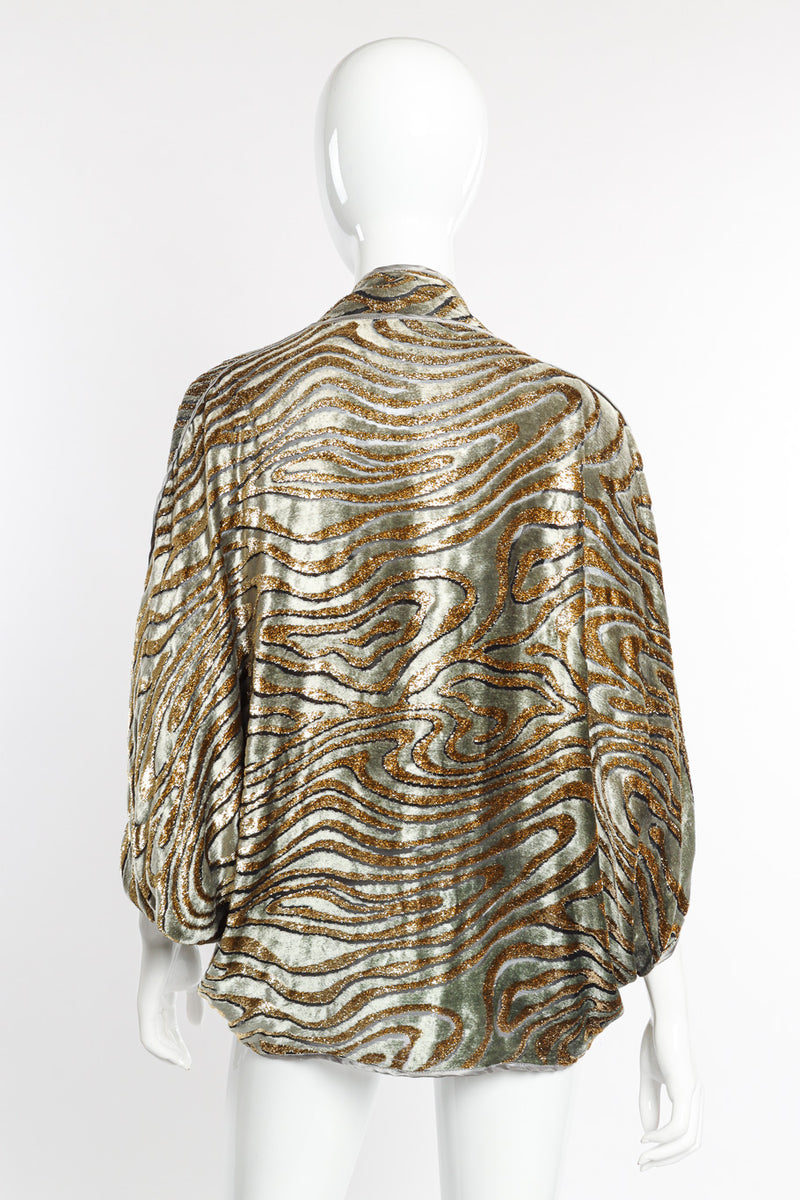 Vintage Janice Wainwright Metallic Burnout Jacket and Tank Set back on mannequin @recessla