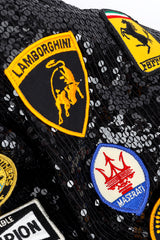 Vintage Sequined Formula 1 Bomber II patch closeup @recessla