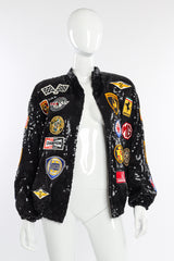 Vintage Sequined Formula 1 Bomber II open front on mannequin @recessla