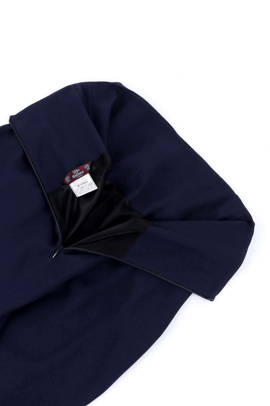 Vintage John Galliano 1999 S/S Draped Jacket and Skirt Set skirt unzipped @recessla