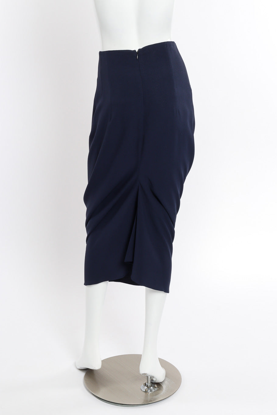 Vintage John Galliano 1999 S/S Draped Jacket and Skirt Set skirt back view on mannequin @recessla