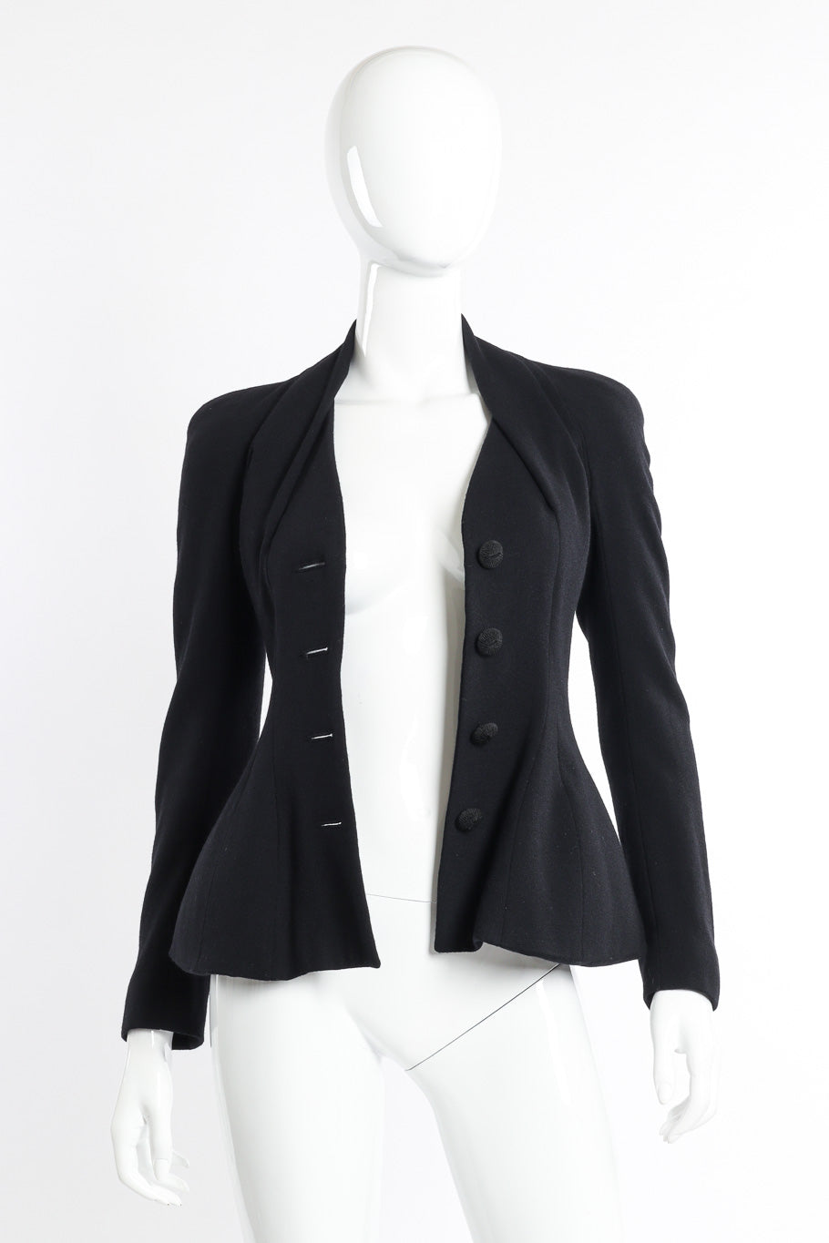 1995 F/W Dolores Tailored Jacket by John Galliano on mannequin unbuttoned @recessla